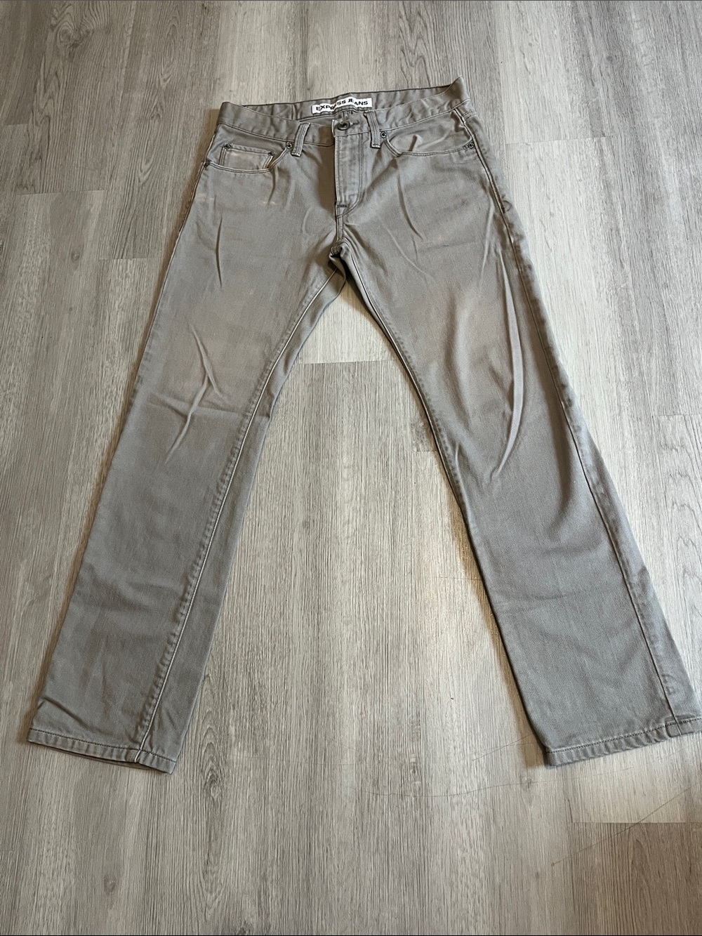 Express Men's Straight Jeans in Taupe